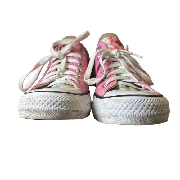 Converse Chuck Taylor All Star Low Top Pink Floral Tongue Sneaker M9007 Wome 6.5 - Picture 5 of 12